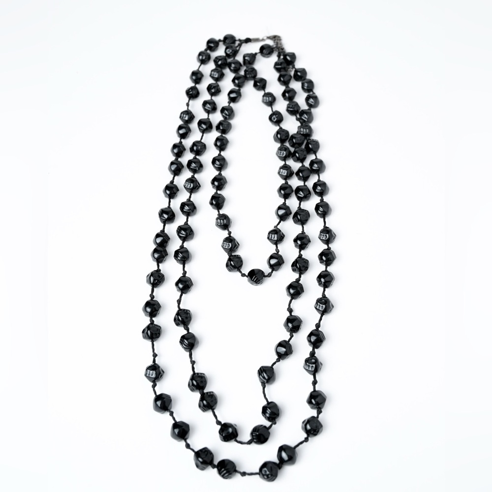 layered black necklace